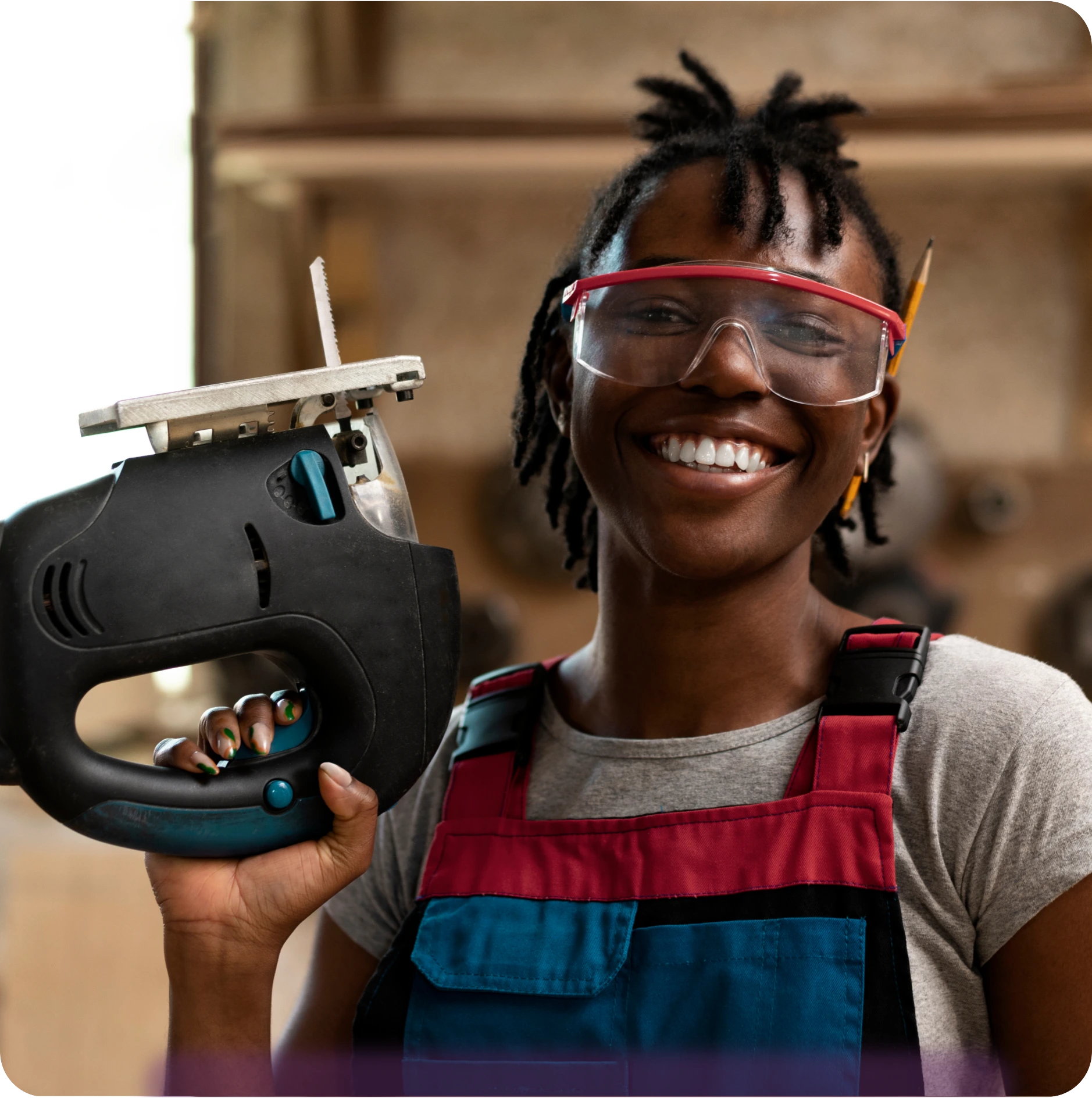 Girl with saw